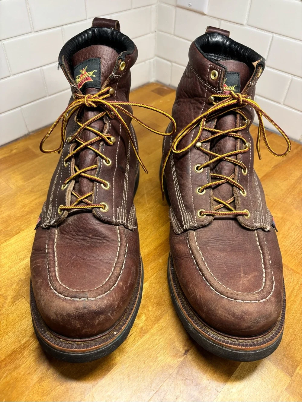 Thorogood American Heritage 6” Moc Toe Work Boots Brown 12 EE Made USA